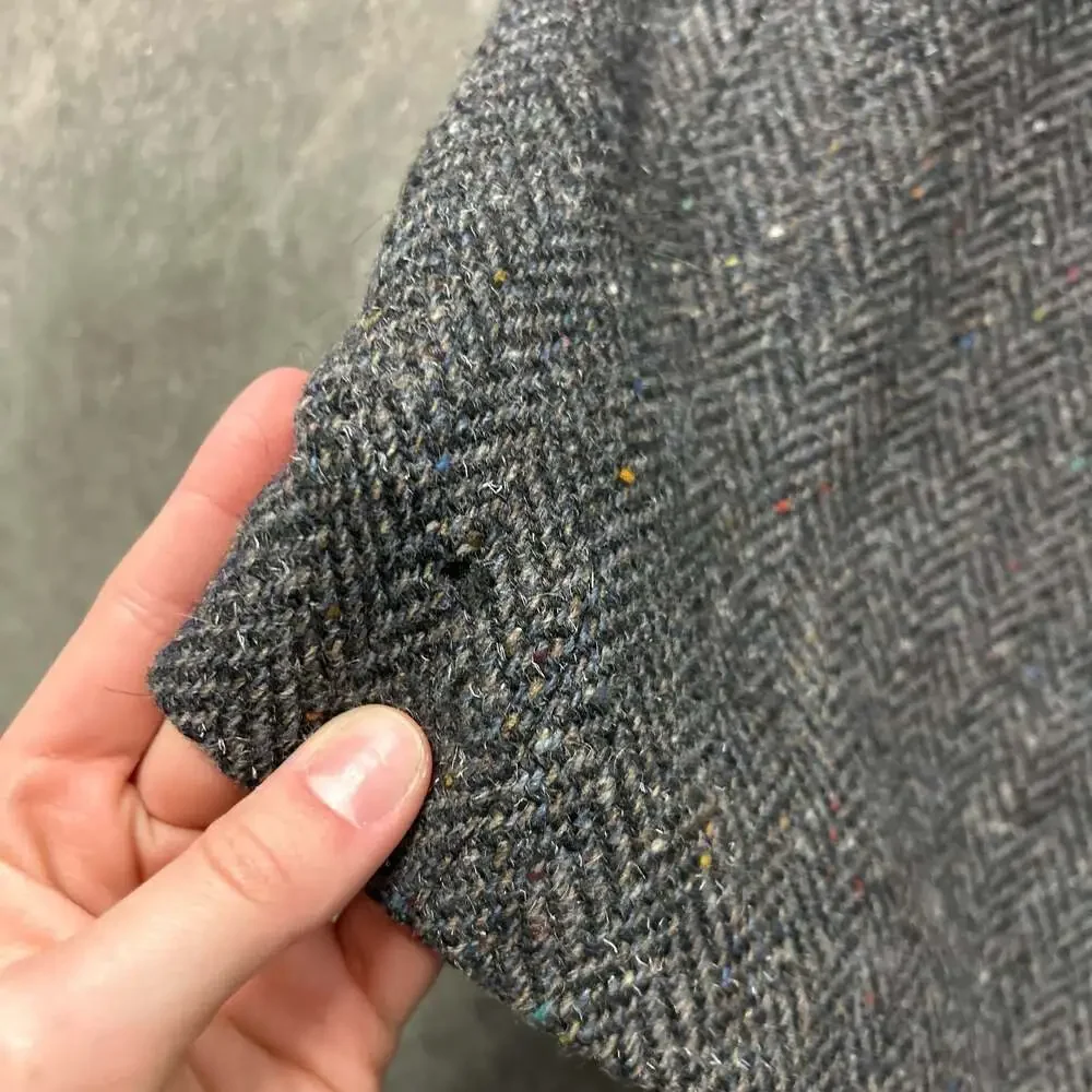 Vintage Levi's Menswear Herringbone Tweed 100% Pure Wool Coat Blazer Made in USA